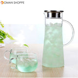 Glass Kettle Two-way Outlet Water Jug Heat Resistant Transparent Tea Pot Stainless Steel Strainer