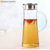 Glass Kettle Two-way Outlet Water Jug Heat Resistant Transparent Tea Pot Stainless Steel Strainer