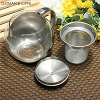 Glass Stainless Steel Loose Tea Leaf Teapot With Infuser 750ml 500ml