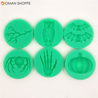 Halloween Silicone Branch Owl Bat Spider Skeleton Hand Pumpkin Fondant Cake Mold Chocolate Mold 