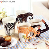 Handmade 3D Animal Shape Coffee Milk Tea Mug Ceramic Water Cup Festival Birthday Gift