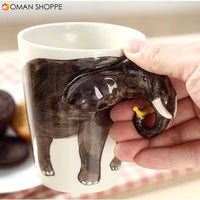 Handmade 3D Animal Shape Coffee Milk Tea Mug Ceramic Water Cup Festival Birthday Gift