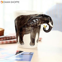 Handmade 3D Animal Shape Coffee Milk Tea Mug Ceramic Water Cup Festival Birthday Gift