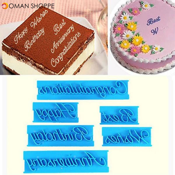 Happy Birthday Letters Cake Cutter Embosser Fondant Biscuit Cookie Baking Molds