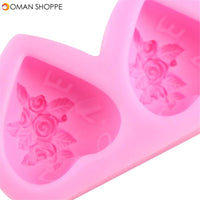 Heart-shaped Rose Silicone Baking Mold Fondant Cake Mold DIY Chocolate Handmade Soap Mold Baking Tools