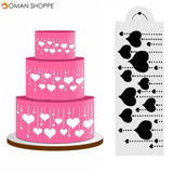 Heart Side Cake Stencil Fondant Designer Decorating Craft Cookie Baking Tool