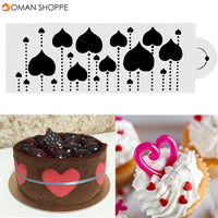 Heart Side Cake Stencil Fondant Designer Decorating Craft Cookie Baking Tool