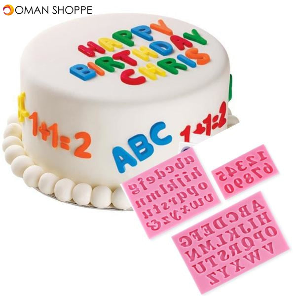 Honana 3Pcs Letters & Numbers Fondant Cake Molds Soap Chocolate Mold