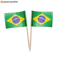 Honana 50 Pcs/Lot Mini Flag Fruit Toothpick Paper Flag Food Picks Cake Toothpicks Cupcake Fruit Sticks World-Cup Party Christmas Decoration