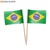 Honana 50 Pcs/Lot Mini Flag Fruit Toothpick Paper Flag Food Picks Cake Toothpicks Cupcake Fruit Sticks World-Cup Party Christmas Decoration