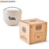 Honana 800mL Round Wheat Fiber Lunch Box Portable Eco Friendly Healthy Food Container Tote 