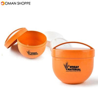 Honana 800mL Round Wheat Fiber Lunch Box Portable Eco Friendly Healthy Food Container Tote 