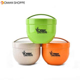 Honana 800mL Round Wheat Fiber Lunch Box Portable Eco Friendly Healthy Food Container Tote 