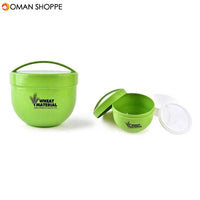 Honana 800mL Round Wheat Fiber Lunch Box Portable Eco Friendly Healthy Food Container Tote 