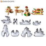 Honana 8PCS 3D Christmas Scenario Cookie Cutter Mold Set Stainless Steel Fondant Cake Mould