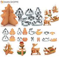 Honana 8PCS 3D Christmas Scenario Cookie Cutter Mold Set Stainless Steel Fondant Cake Mould