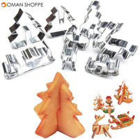 Honana 8PCS 3D Christmas Scenario Cookie Cutter Mold Set Stainless Steel Fondant Cake Mould