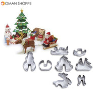 Honana 8PCS 3D Christmas Scenario Cookie Cutter Mold Set Stainless Steel Fondant Cake Mould