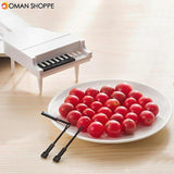 Honana 9Pcs/Set Piano Shape Keys Fruit Fork Household Fruit Fork Pick Set Kitchen Bar Kids Dessert ABS Forks Eco-friendly ABS Easy Tableware Decoration