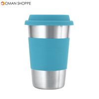 Honana Creative Coffee Mugs And Cup 304 Stainless Steel Mug with Silicone Case and Lid for Car Cups 500ml Water Bottle