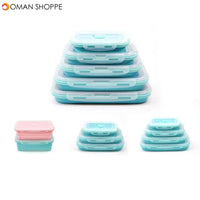 Honana Silicone Folding Bento Box Collapsible Portable Lunch Box For Food Dinnerware Food Container Food Bowl