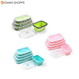 Honana Silicone Folding Bento Box Collapsible Portable Lunch Box For Food Dinnerware Food Container Food Bowl