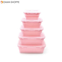 Honana Silicone Folding Bento Box Collapsible Portable Lunch Box For Food Dinnerware Food Container Food Bowl