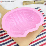 Human Brain Shape Pan Baking Silicone Halloween Cake Mold Pudding Jello Dessert Mold