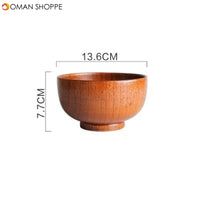 Japanese Style Wooden Bowl Soup Salad Rice Noodles Bowls Natural Fruit Bowl Ice Cream Bowls Solid Wood Tableware Kitchen Utensil