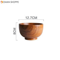 Japanese Style Wooden Bowl Soup Salad Rice Noodles Bowls Natural Fruit Bowl Ice Cream Bowls Solid Wood Tableware Kitchen Utensil