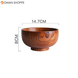 Japanese Style Wooden Bowl Soup Salad Rice Noodles Bowls Natural Fruit Bowl Ice Cream Bowls Solid Wood Tableware Kitchen Utensil