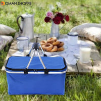 KCASA KC-BB474 Folding Picnic Basket Portable Insulated Camping Cooler Outdoor BBQ Food Organizer