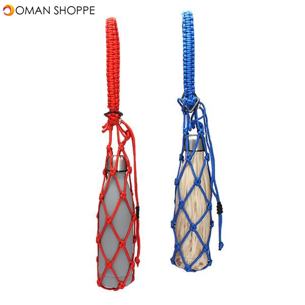 KCASA KC-BC020 Large Multifunctional Mesh Water Bottle Carrier Bag Travel Climbing Survival Rope