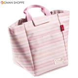 KCASA KC-CB02 Oxford Large Capacity Lunch Tote Bag Travel Picnic Fashion Stripe Bento Food Organizer