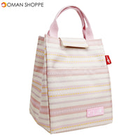 KCASA KC-CB02 Oxford Large Capacity Lunch Tote Bag Travel Picnic Fashion Stripe Bento Food Organizer