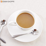 KCASA KC-FS02 Silver Stainless Steel Flower Shape Coffee Sugar Spoon Tea Spoon Ice Cream Tableware