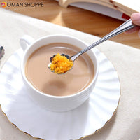 KCASA KC-FS02 Silver Stainless Steel Flower Shape Coffee Sugar Spoon Tea Spoon Ice Cream Tableware