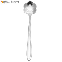 KCASA KC-FS02 Silver Stainless Steel Flower Shape Coffee Sugar Spoon Tea Spoon Ice Cream Tableware