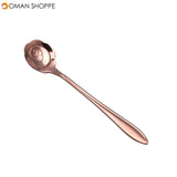 KCASA KC-FS03 Rose Gold Flower Shape Stainless Steel Coffee Sugar Spoon Scoop Tea Spoon Tableware 