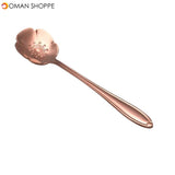 KCASA KC-FS03 Rose Gold Flower Shape Stainless Steel Coffee Sugar Spoon Scoop Tea Spoon Tableware 