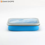 KCASA KC-FY02 Collapsible Silicone Lunch Box BPA Free Foldable Bento Food Container With Tableware