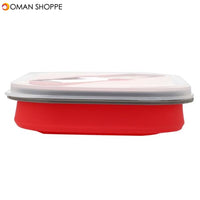 KCASA KC-FY02 Collapsible Silicone Lunch Box BPA Free Foldable Bento Food Container With Tableware