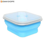 KCASA KC-FY02 Collapsible Silicone Lunch Box BPA Free Foldable Bento Food Container With Tableware