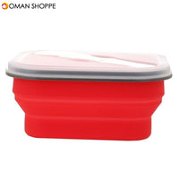 KCASA KC-FY02 Collapsible Silicone Lunch Box BPA Free Foldable Bento Food Container With Tableware