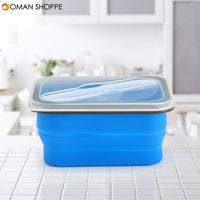 KCASA KC-FY02 Collapsible Silicone Lunch Box BPA Free Foldable Bento Food Container With Tableware