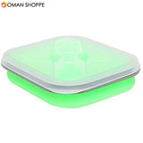 KCASA KC-FY02 Collapsible Silicone Lunch Box BPA Free Foldable Bento Food Container With Tableware