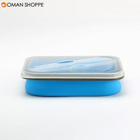 KCASA KC-FY02 Collapsible Silicone Lunch Box BPA Free Foldable Bento Food Container With Tableware