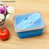 KCASA KC-FY02 Collapsible Silicone Lunch Box BPA Free Foldable Bento Food Container With Tableware