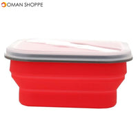 KCASA KC-FY02 Collapsible Silicone Lunch Box BPA Free Foldable Bento Food Container With Tableware