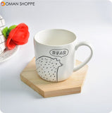 KCASA KC-MUG05 Four Cartoon Animals Ceramic Milk Cup Coffee Mug Tea Glass Tea Cup Tumbler